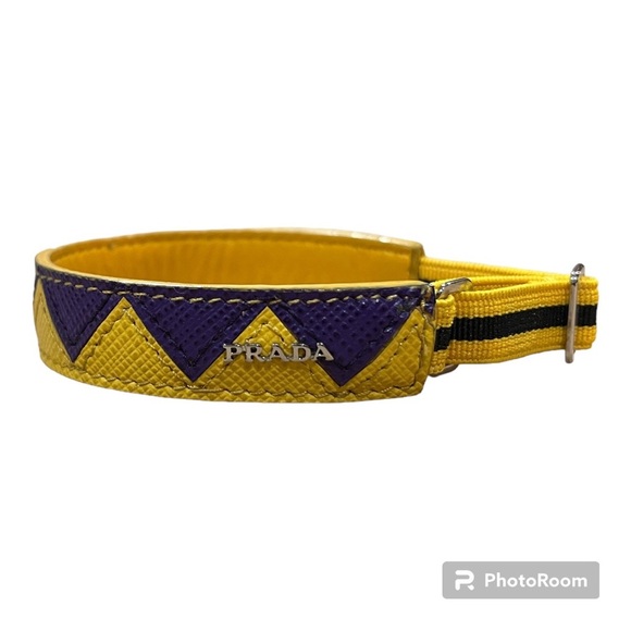 Prada Leather Bracelet - Purple & Yellow - Picture 4 of 6